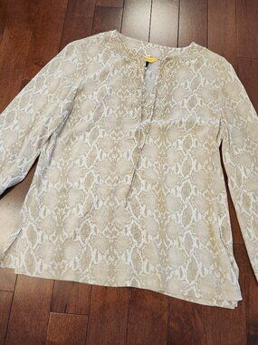 St John women's long sleeve silk blouse in size medium